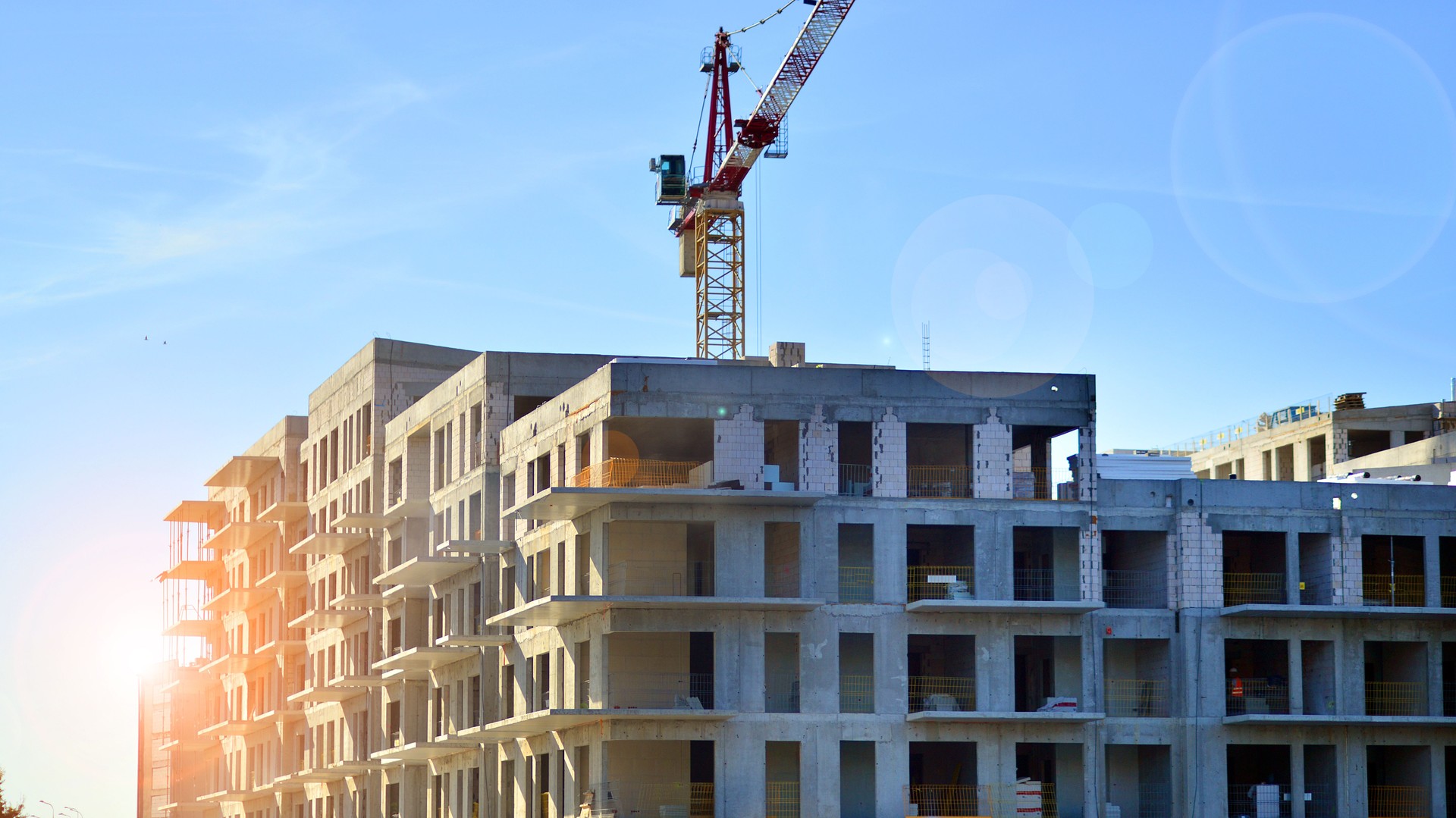 New multistory apartment buildings under construction
